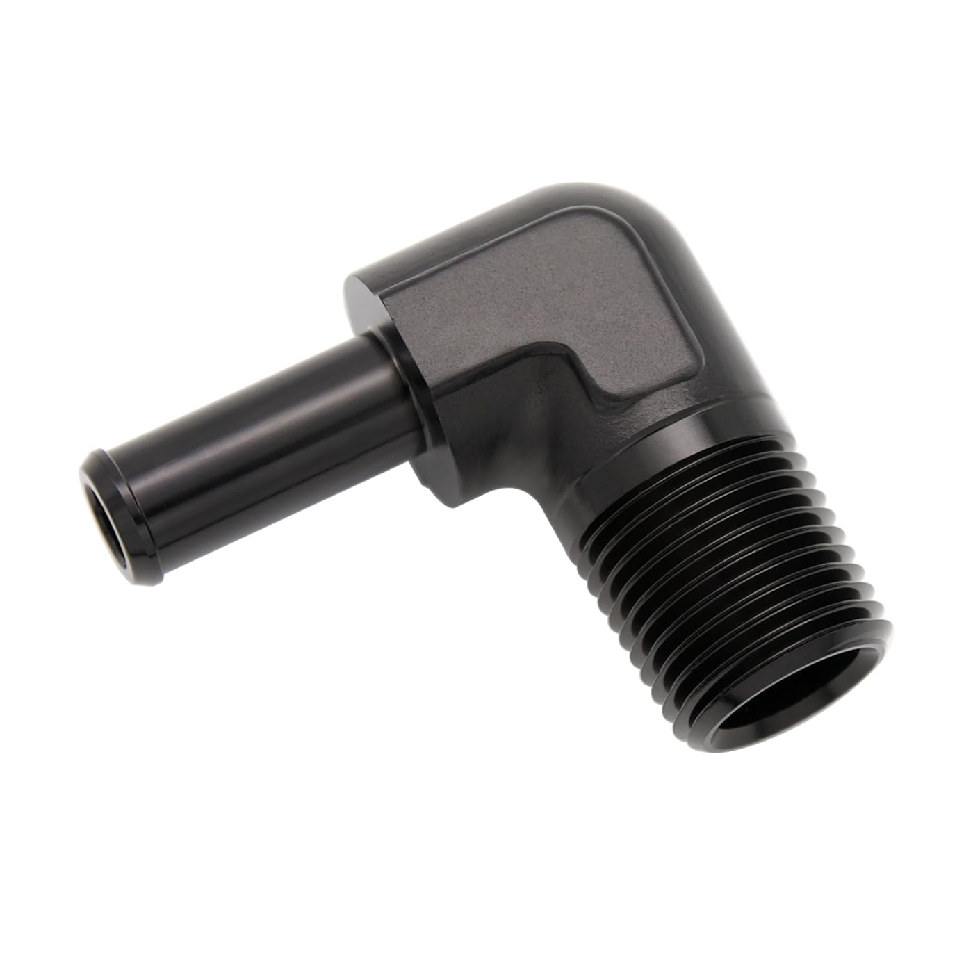 Adaptateur 1/2 NPT mâle vers 12,7 mm à angle 90° en aluminium usiné noir haute résistance