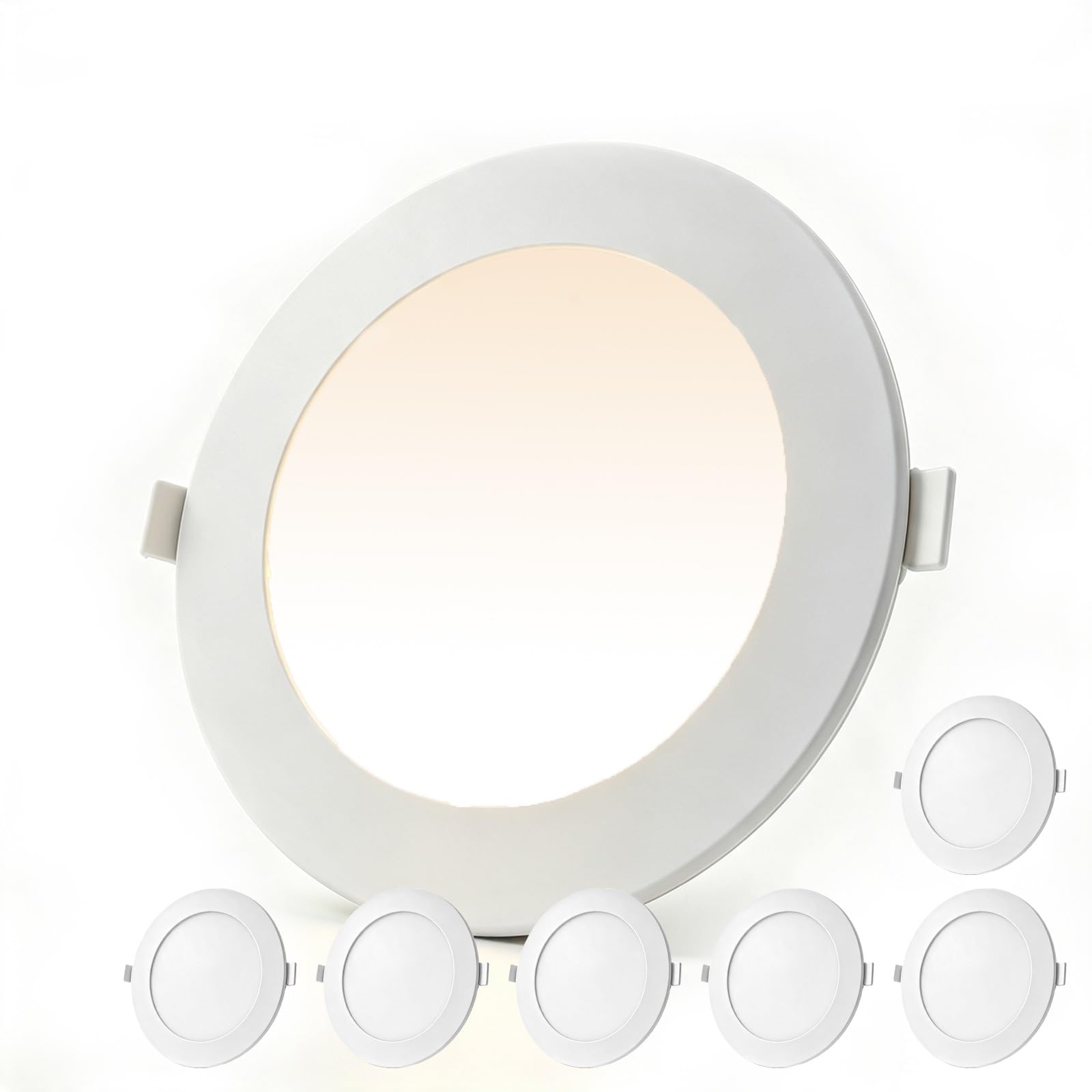 LED Einbaustrahler Einfache Montage, Ultradünn 10mm Deckenleuchte | CRI≥80, blendfrei, effizient, stabil, Box, Esszimmer, Flur, Küche, Schlafzimmer (7 Stück, 18W-4500K)
