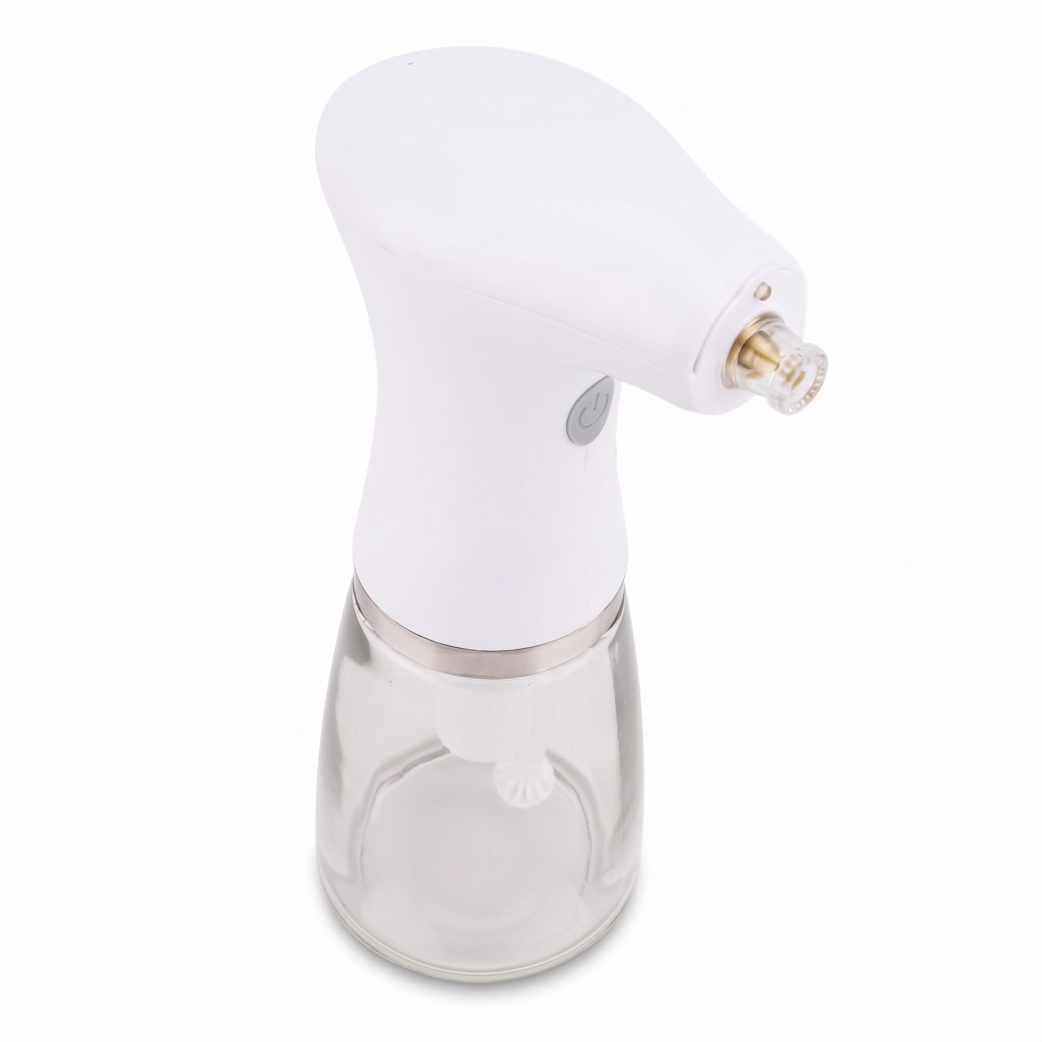Bewinner Pulvérisateur D'huile électrique 2 en 1 avec Lumière LED pour Endroit Sombre, Bouteille Distributrice D'huile électrique Réglable en Verre à Pulvérisation Continue pour la Cuisine