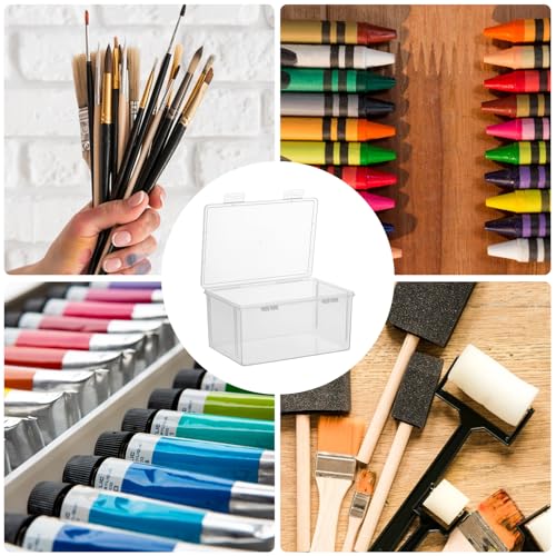 Image of Rainmae Paint Storage Box for Apple Barrel Acrylic Paint, Craft Paint Storage Organizer Contanier, Plastic Empty Crafts Paint Storage Case with Lid Holds 24 Paint Bottles for 2 fl. oz Acrylic Paints