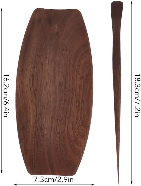 2 Pcs Wooden Tea Scoop Set Ergonomic Long Handle Design Loose Leaf Teaspoon for Tea Ceremony Accessories(Walnut)