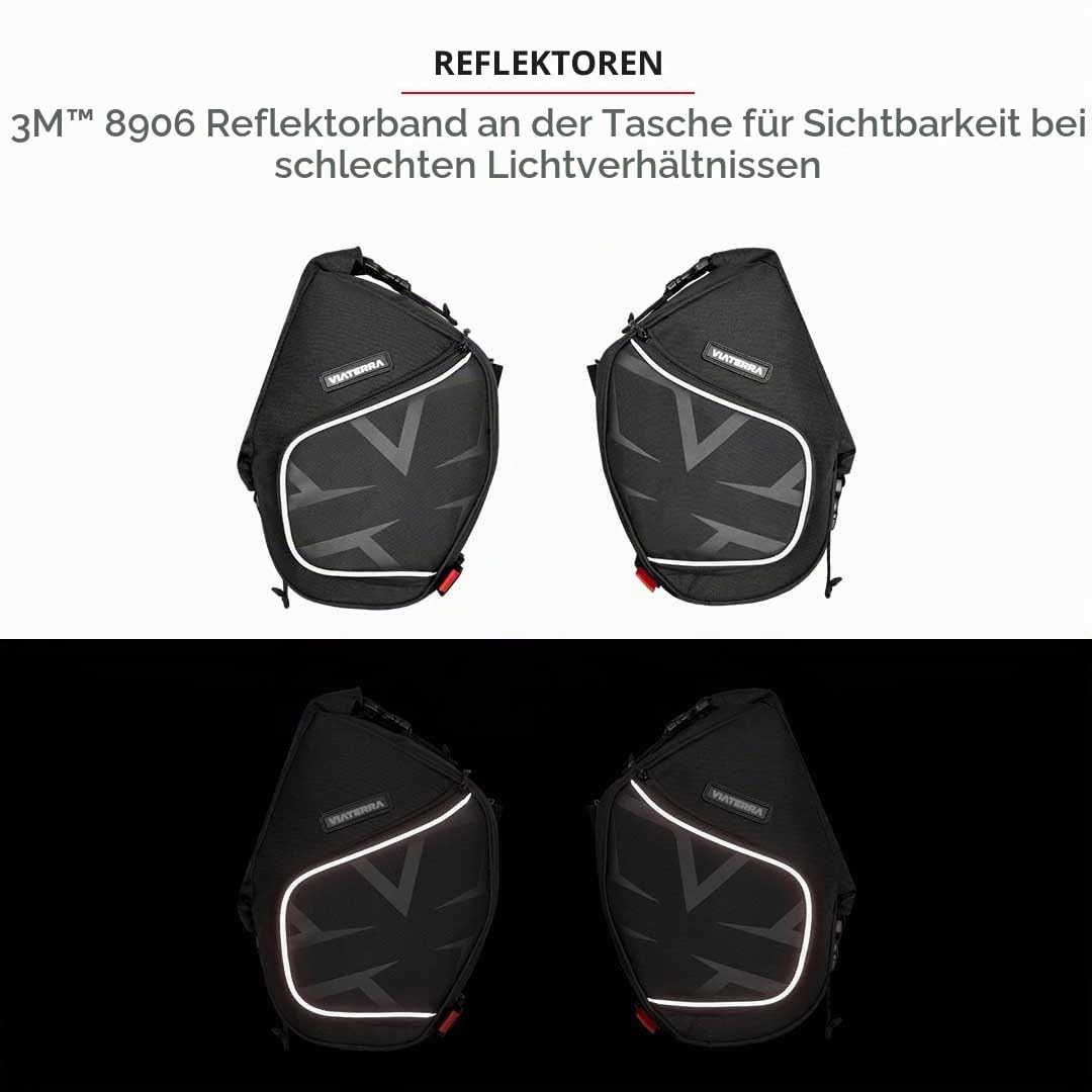 ViaTerra Royal Enfield Himalayan 450 Zubehör | 100% wasserdichte Frontrahmen-Motorradtaschen (2er-Set) I geeignet für Touren- & Trail-Fahrten