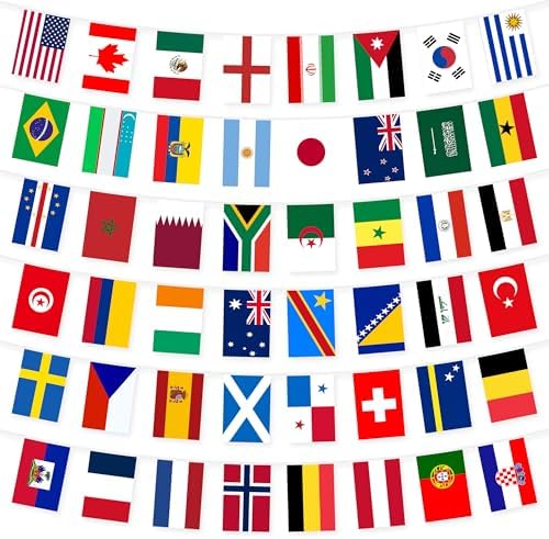 2026 International Soccer Decorations 48 Countries String Flags B...