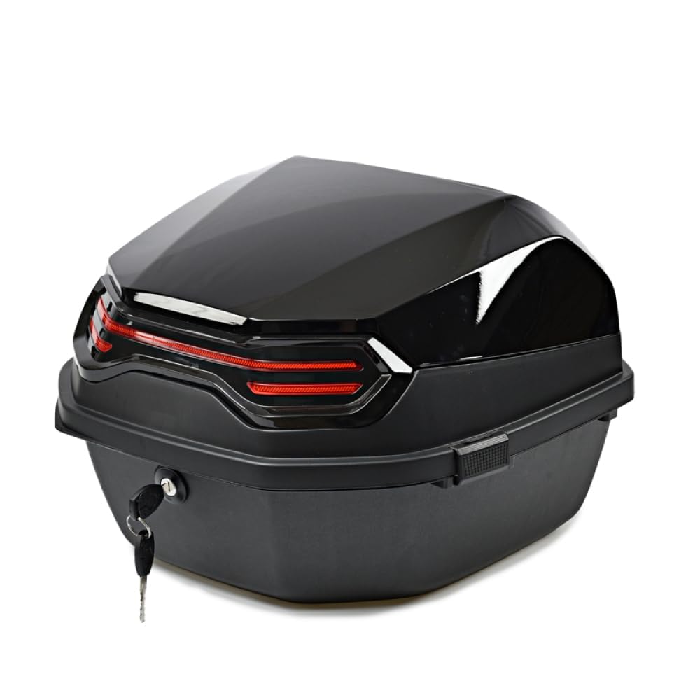 Baúl Superior Grande Para Motocicleta Con Cerradura De 39 x 39 x 29 Cm: Baúl General Para Casco y Equipaje Para Motocicletas y Patinetes Eléctricos. Alto Brillo, Amplio Espacio De Almacenamiento.