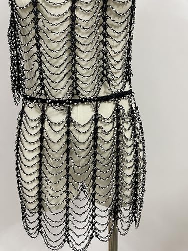 Hand Crochet Sweater Mesh Hollow Out Halter Tops Beach Swimwear Bikini Coverup Sets for Women Grils with Beads4