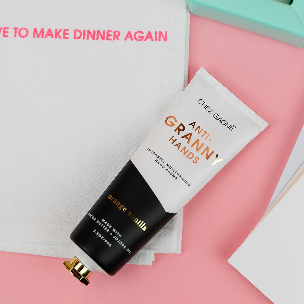 Chez Gagné Intensiv feuchtigkeitsspendende, vegane Handcreme (96 ml), Jojobaöl, Kakaobutter, nicht fettend, schnell einziehend, hergestellt in den USA, Anti-Oma-Hände, Muttertag, lustiges Geschenk für