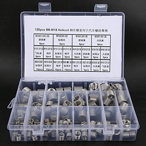 Thread Repair Kit, Durable M12 Thread Repair Insert, 120pcs High
