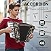 Accordion - 22 Key 8 Bass, Professional & Beginner Keyboard Accordion with Adjustable Strap & Backpack, Durable Design (Multicolor)