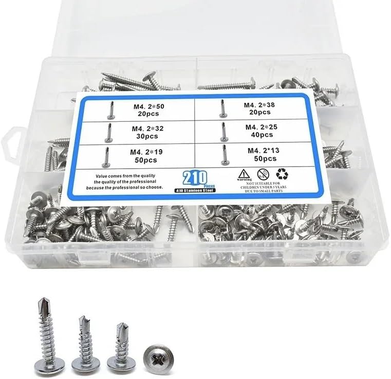 Versatile Boxed Screws Carbon Steel Screw Assortment Metal Project Fasteners Comes In An Easy-to-access Storage Container Ideal For DIY And Construction Furniture Assembly And Home Improvement(1 BOX)