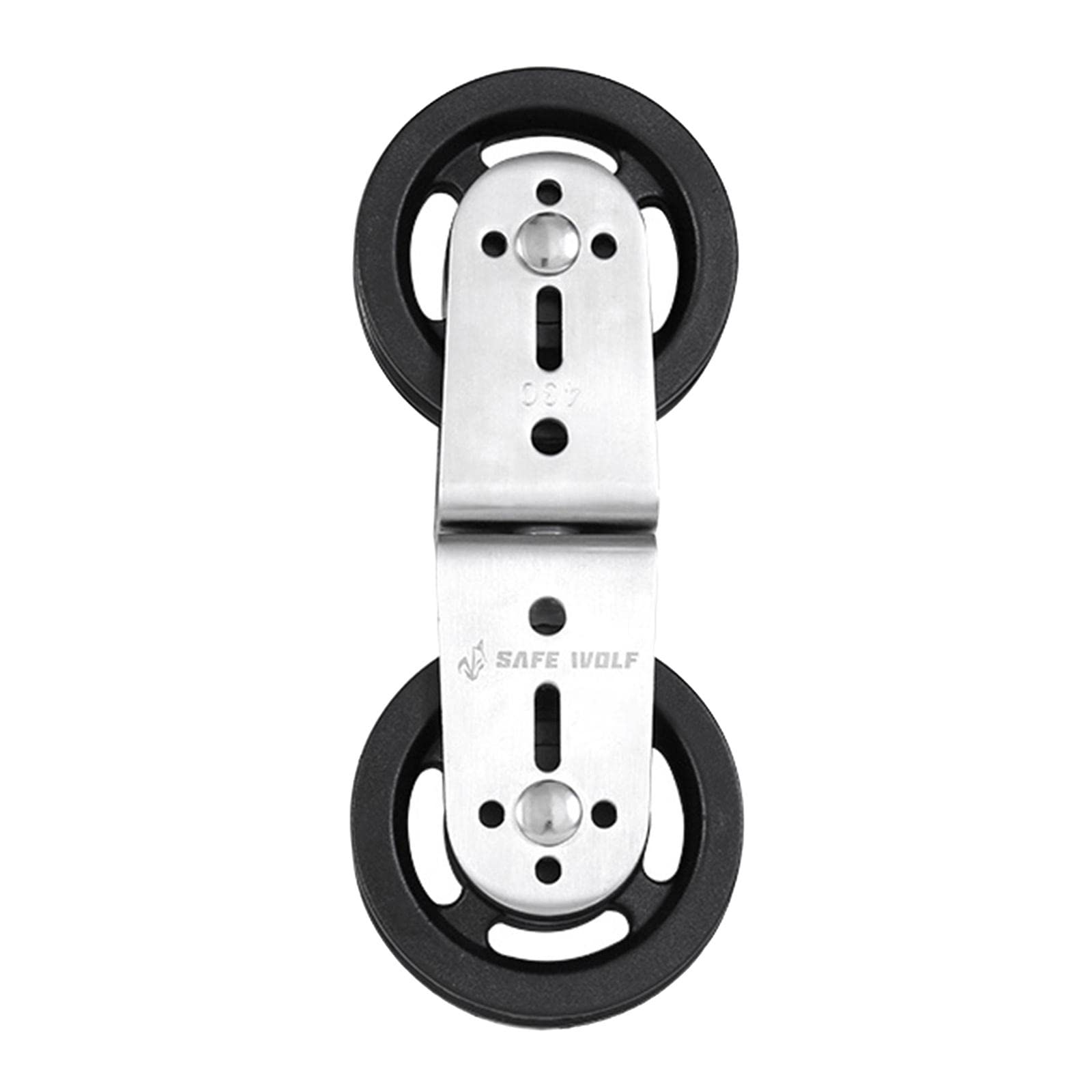 Bloque de Poleas Dobles para Máquina de Fitness con Ruedas de Polea con Rodamientos Y Cuerda de Elevación de Paracord, Fabricado en Acero Inoxidable,