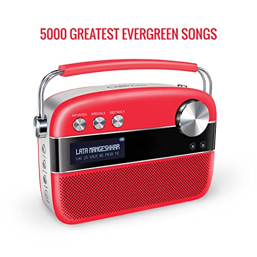 Image of Saregama Carvaan Premium Hindi - Portable Music Player with 5000 Preloaded Songs, FM /BT /AUX (Coral Pink)