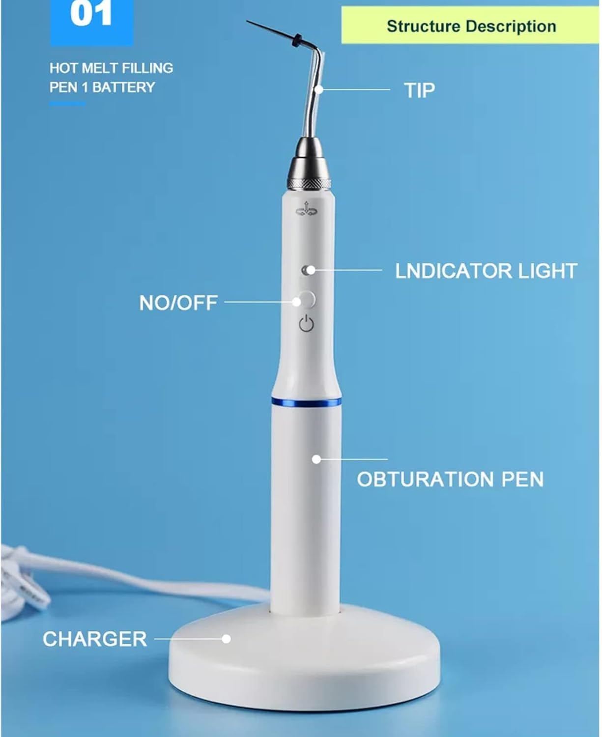 Dent-Gutta Percha Dent-Gum Cutter Endo Gutta Cutter Dissous Brise-cout Endo Gutta Dentaire avec 2 Embouts, Machine + Two Needles