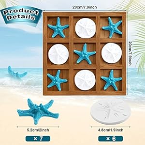 Chunful Beach House Decor Wooden Tic Tac Toe Game with Resin Seashell and Starfish Multilayer Tic Tac Toe Board Fun for Family Travel Beach Game 7.87 x 7.87 x 0.47 Inch (Wood Color) Chunful Beach House Decor Wooden Tic Tac Toe Game with Resin Seashell and Starfish Multilayer Tic Tac Toe Board Fun for Family Travel Beach Game 787 x 787 x 047 Inch Wood Color