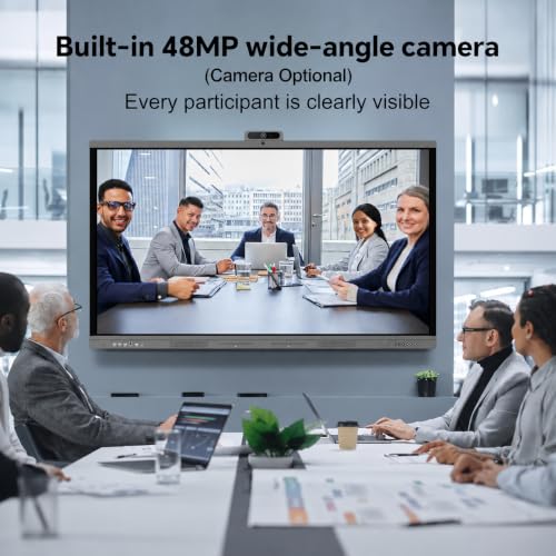 Image of Plus 55 inch Smart Board 4K UHD Touchscreen, Android 14 Interactive Whiteboard, Multi-Touch Digital Display 8GB RAM 256GB Storage, AI-Assistant 48MP Camera Microphone for Office & Business