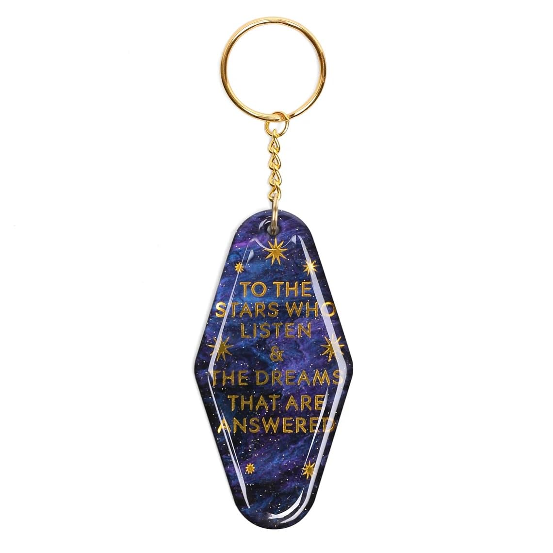 ASVP Shop ACOTAR To The Stars Who Listen Key Ring Tag Wristlet Keychain Quote Night Court Dreams That Are Answered