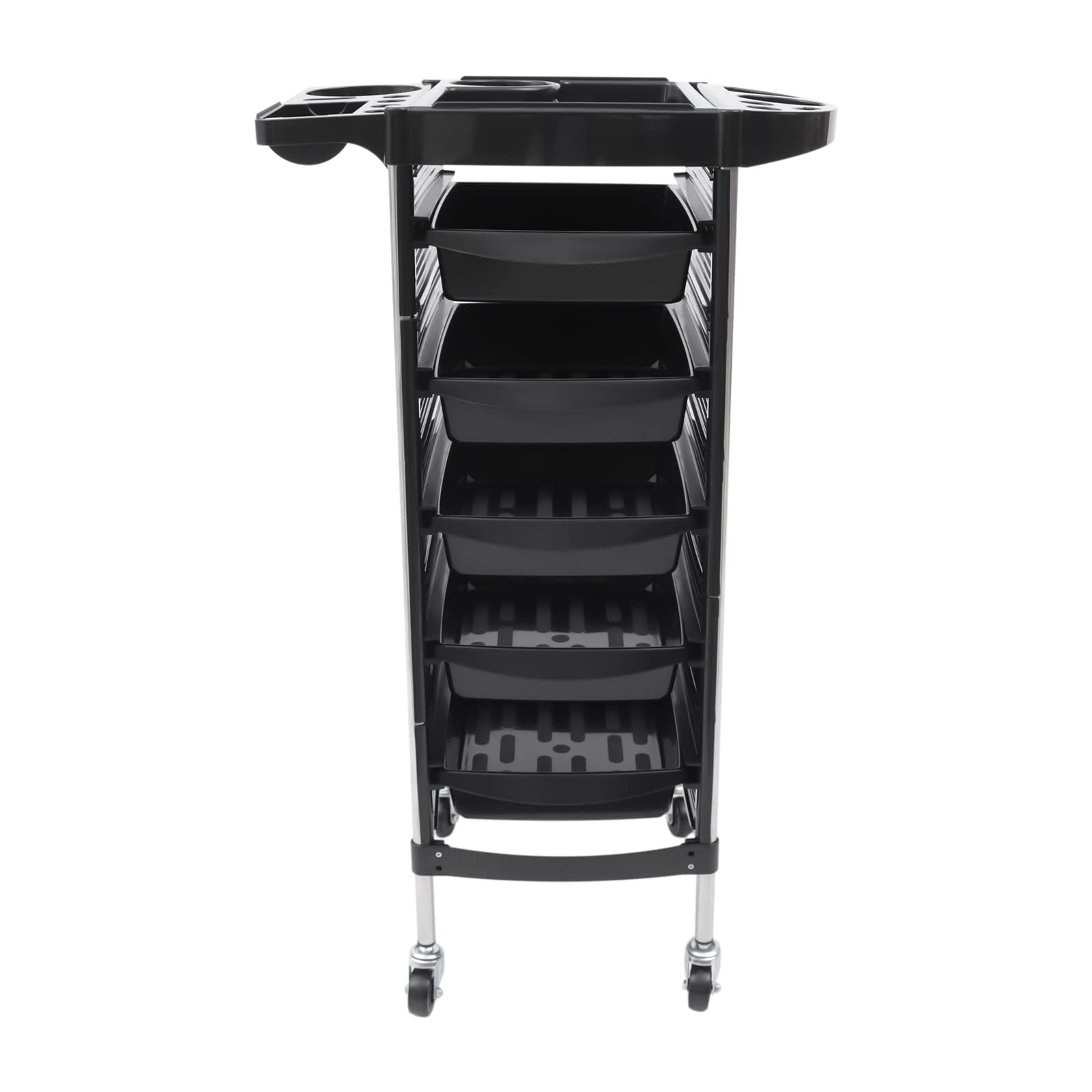6 Etagen Friseurwagen, Friseurwagen 5 Schubladen, Arbeitswagen Rollwagen Multifunktional Friseurwagen für Beauty Salon, Schwarz