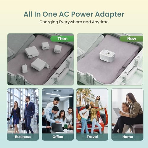 Image of Portronics Juicemate 3 Universal Travel Adapter with 6A AC Socket Output,Universal AC Socket, All in One International Travel Fast Charging Adapter, Suitable for 200+ Countries US,UK,EU,AUS,Etc(White)