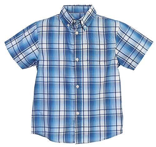 Image of Gioberti Boys Casual Plaid Checked Short Sleeve Button Down Shirt