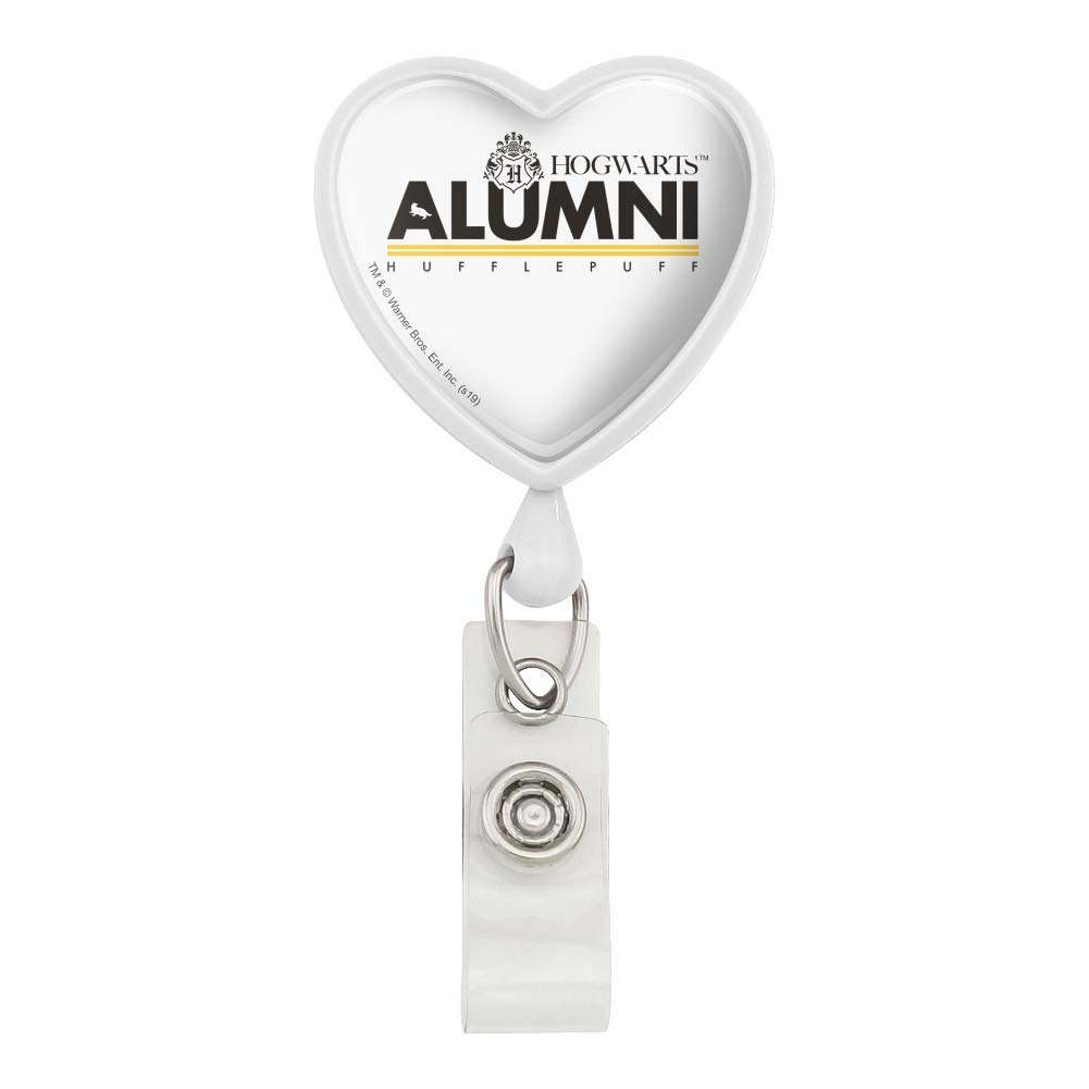 Harry Potter Hufflepuff Alumni Heart Lanyard Retractable Reel Badge ID Card Holder