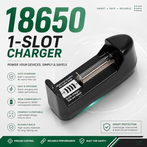 Image of Battery Charger 18650 /16340 /14500 Single Battery 3.7v Rechargeable Battery Charger