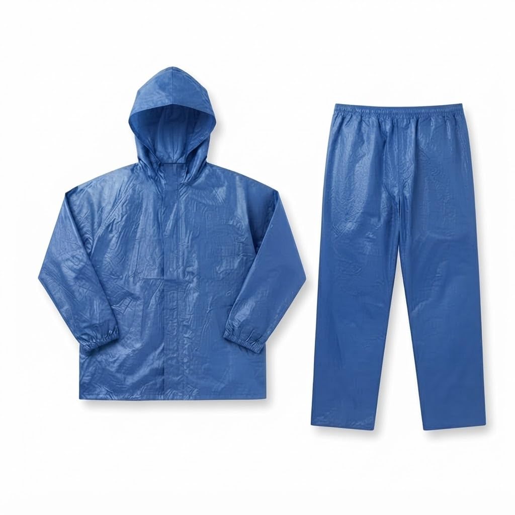 Premium Waterproof Raincoat for Men & Women Hooded Jacket & Pant Set Heavy Duty Reusable Polyester Rain Suit with Reflective Strip for Bike Riding Travel Trekking Camping Outdoor Work-image-49