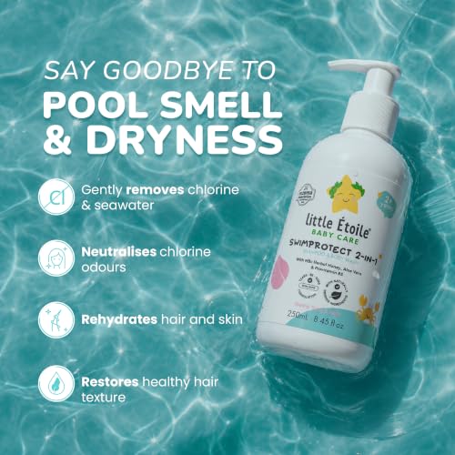 Little Étoile SwimProtect Baby Shampoo & Body Wash, Chlorine Removal Cleanser for Kids After Swimming, Gentle Head to Toe Wash for Hair and Sensitive Skin with Tear Free Formula, Made in Australia, 250ml, 2+ Years - Image 4