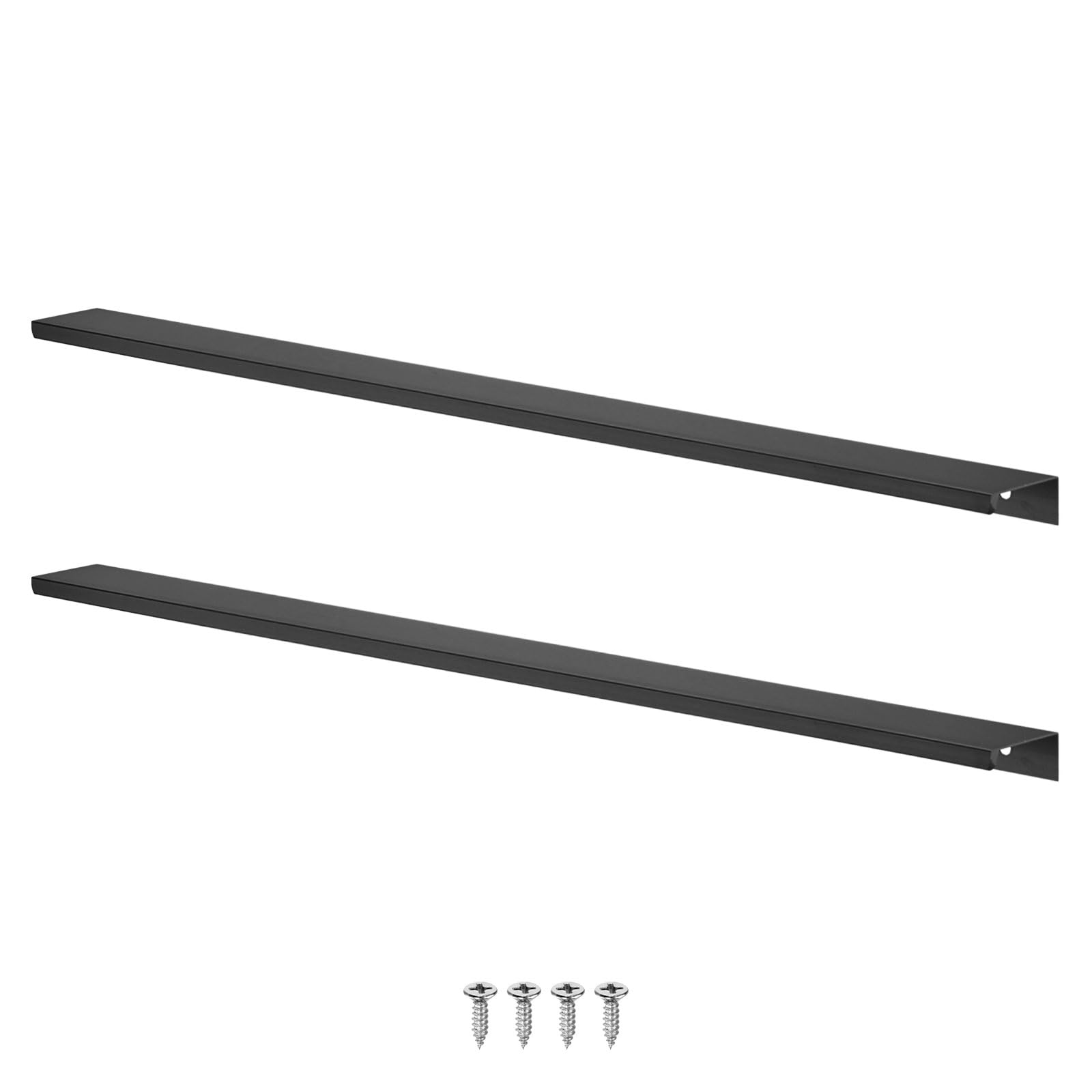 Poignées de tiroir noir mat de 40 cm en aluminium épuré pour meubles
