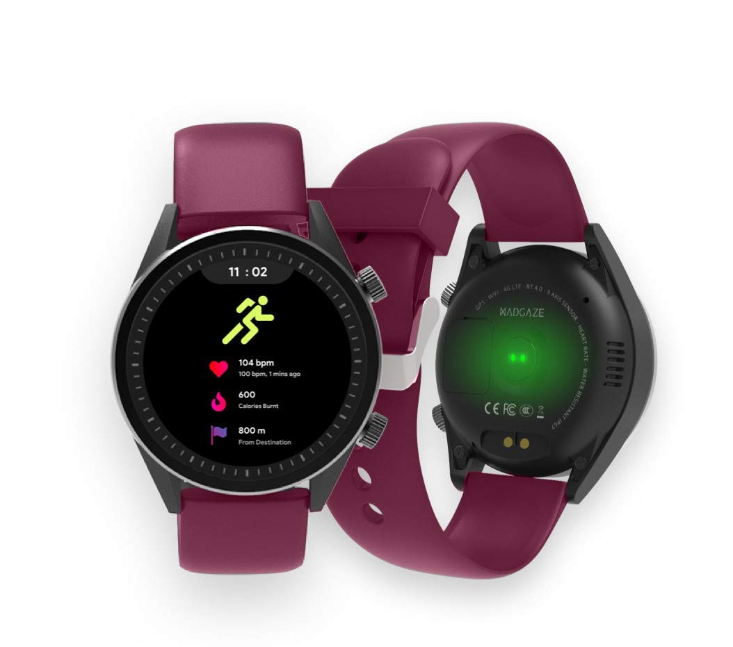 WatchOut Wearables Presents MadGaze : World’s First Gesture Controlled & 4G IoT Enabled Smartwatch (Mulberry Silicone) WatchOut Wearables Presents MadGaze : World’s First Gesture Controlled & 4G IoT Enabled Smartwatch (Mulberry Silicone)