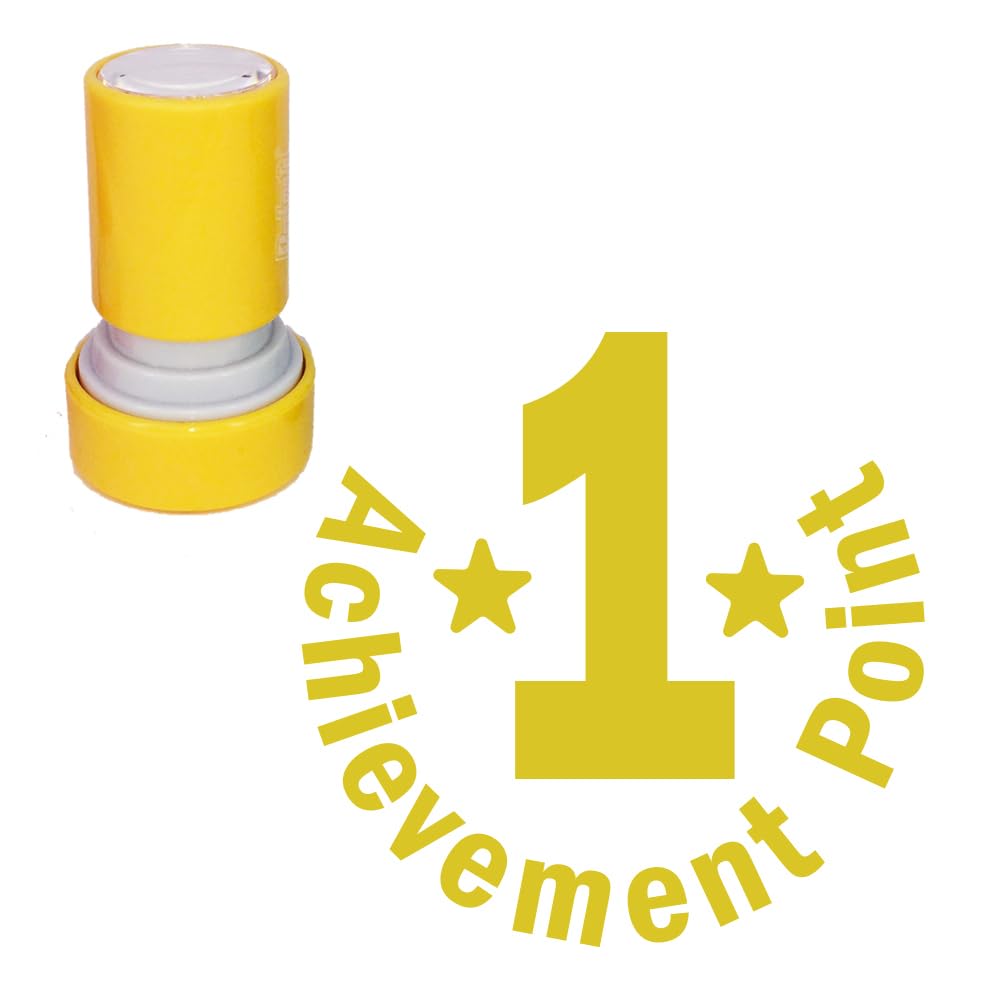 Classroom Capers Gold 1 Achievement Point Teacher Stamp. Self-Inking, 22Mm, Reinkable, Quality Stamper For Marking And Feedback. Ink*