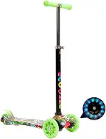 Patinete Infantil com 4 Rodas, Luz LED, Cores Vibrantes