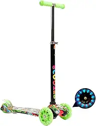 Patinete Infantil com 4 Rodas, Luz LED, Cores Vibrantes