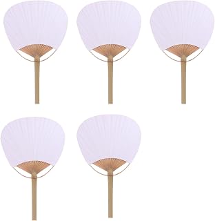 5Pcs Natural Wood Handle Blanks Fans for Calligraphys Wedding Decor Craft and Artistic Painting Projects Wedding Party Decoration