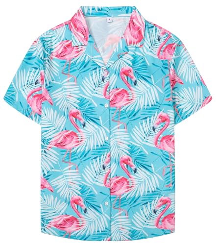 Image of Cromoncent Mommy and Me Matching Hawaiian Outfits Girls & Womens Hawaiian Shirts Tropical Button Down Shirts
