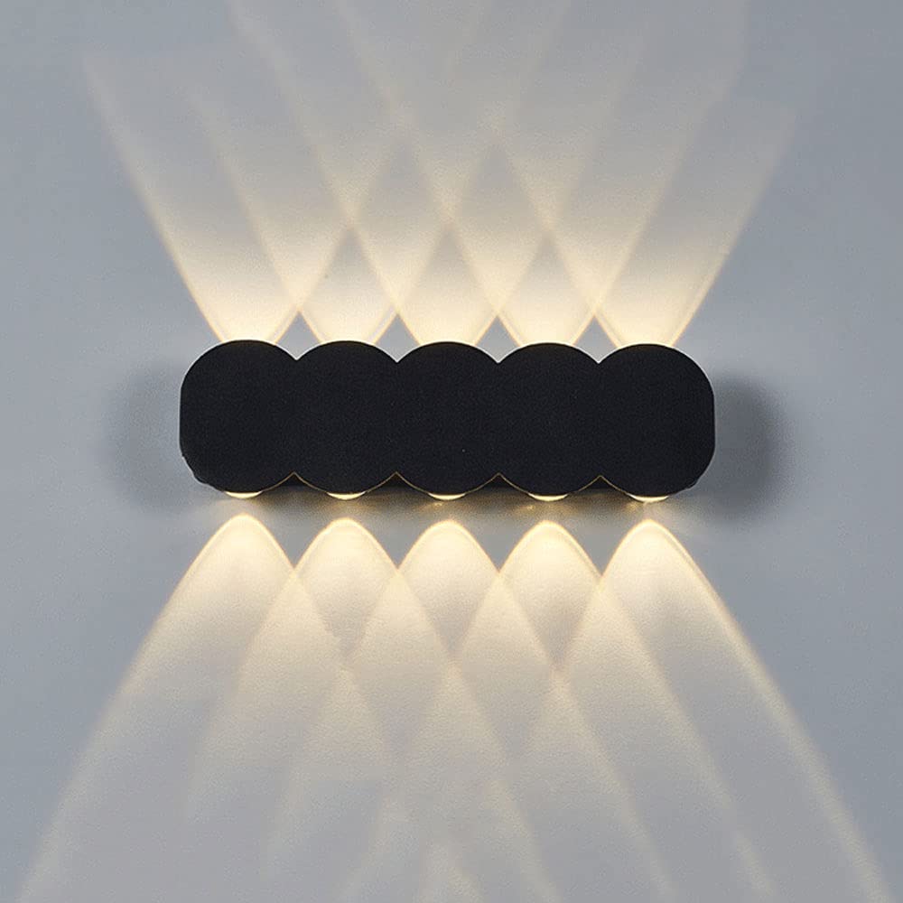 SXSCARKX Nordic Simple Black Strip Wall Mount Light LED Warm Soft Lamp Waterproof, Dustproof and Moisture-Proof Up Down for Sidewalks Barn Side Door
