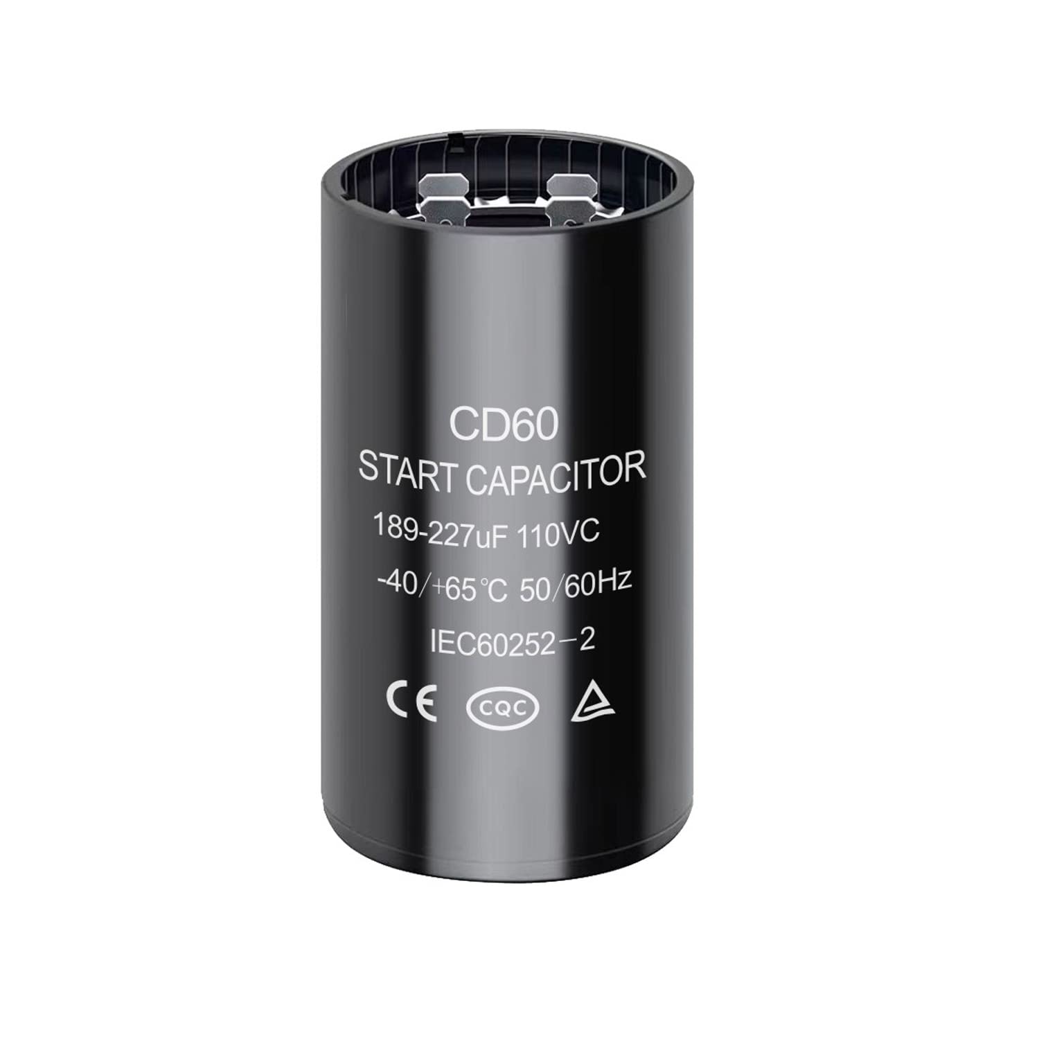 189-227 uf/MFD 110-125 VAC Round Start Capacitor ±20% 50/60 Hz CD60 Round Motor Well Pump Start Capacitor (189-227 uf/MFD)