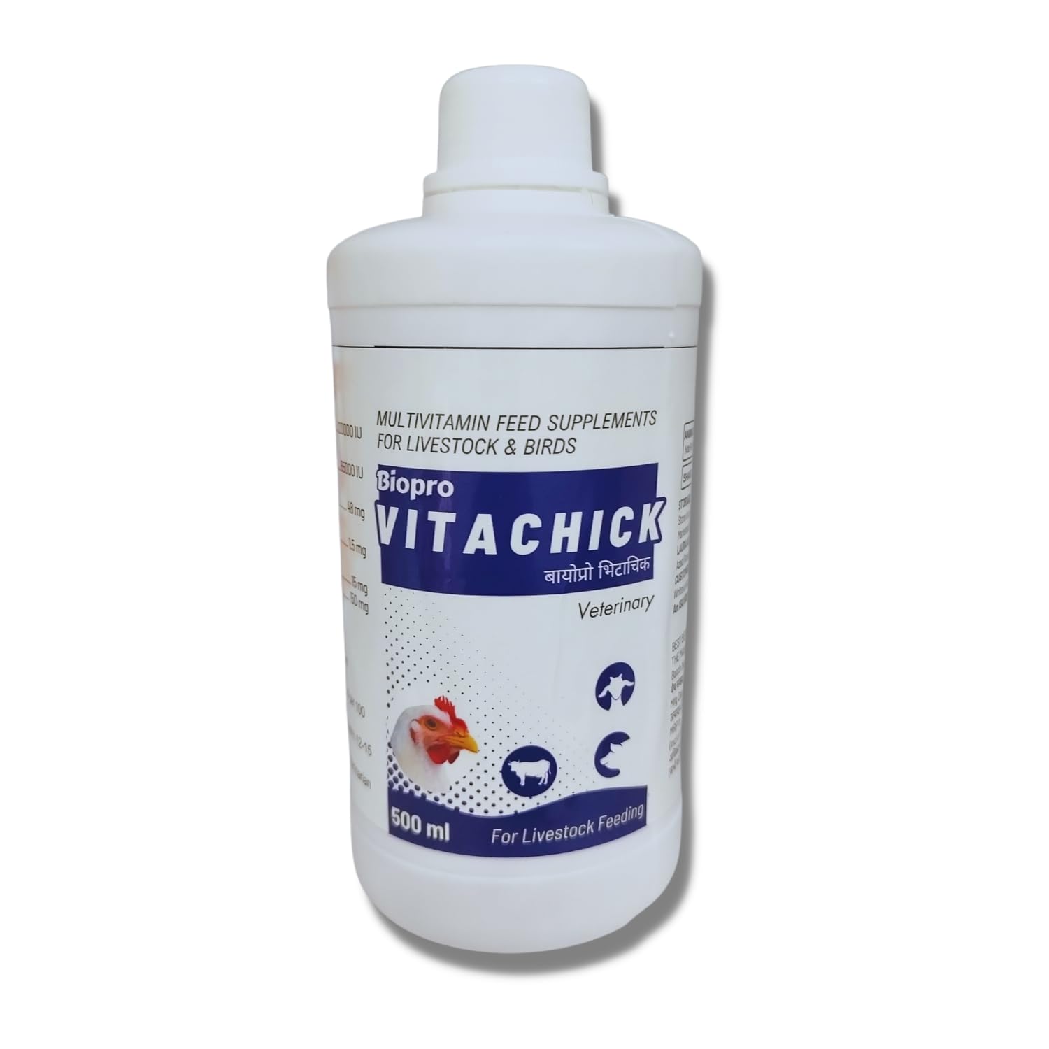 Bio Pro VITACHICK- Growth Booster, Immunity Booster for Poultry &Cattle (500ml) Pack of 1