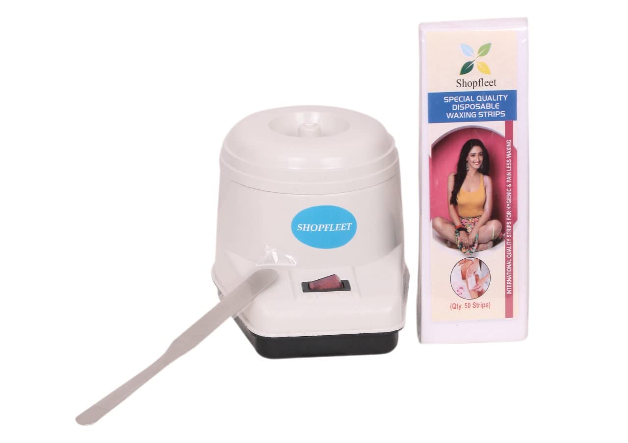 Wax Heater Machine, Waxing Strips (90GSM) (50 Strips), Wax Applicator Knife