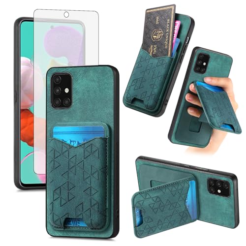 Étui de téléphone pour Samsung A51 4G Asuwish vert avec béquille intégrée