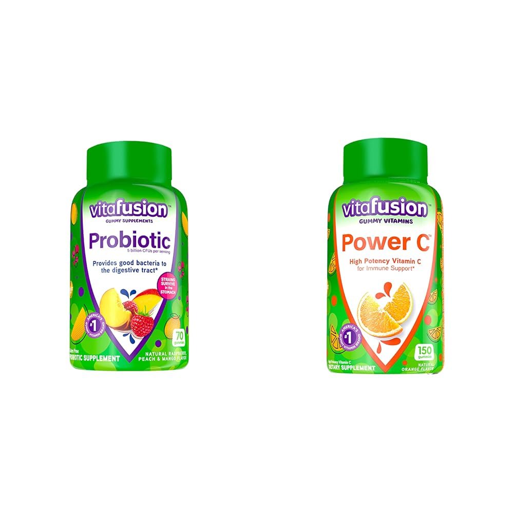 VitafusionProbiotic and Vitamin C Gummy Supplements, 70 Count and 150 Count