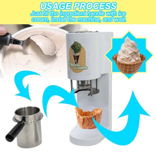 HCAUYNN Metall-Softeis-Nudelpresse Mit 4 Austauschbaren Platten, Professionelle Softeismaschine FüR Restaurant/KüChe – Bild 4