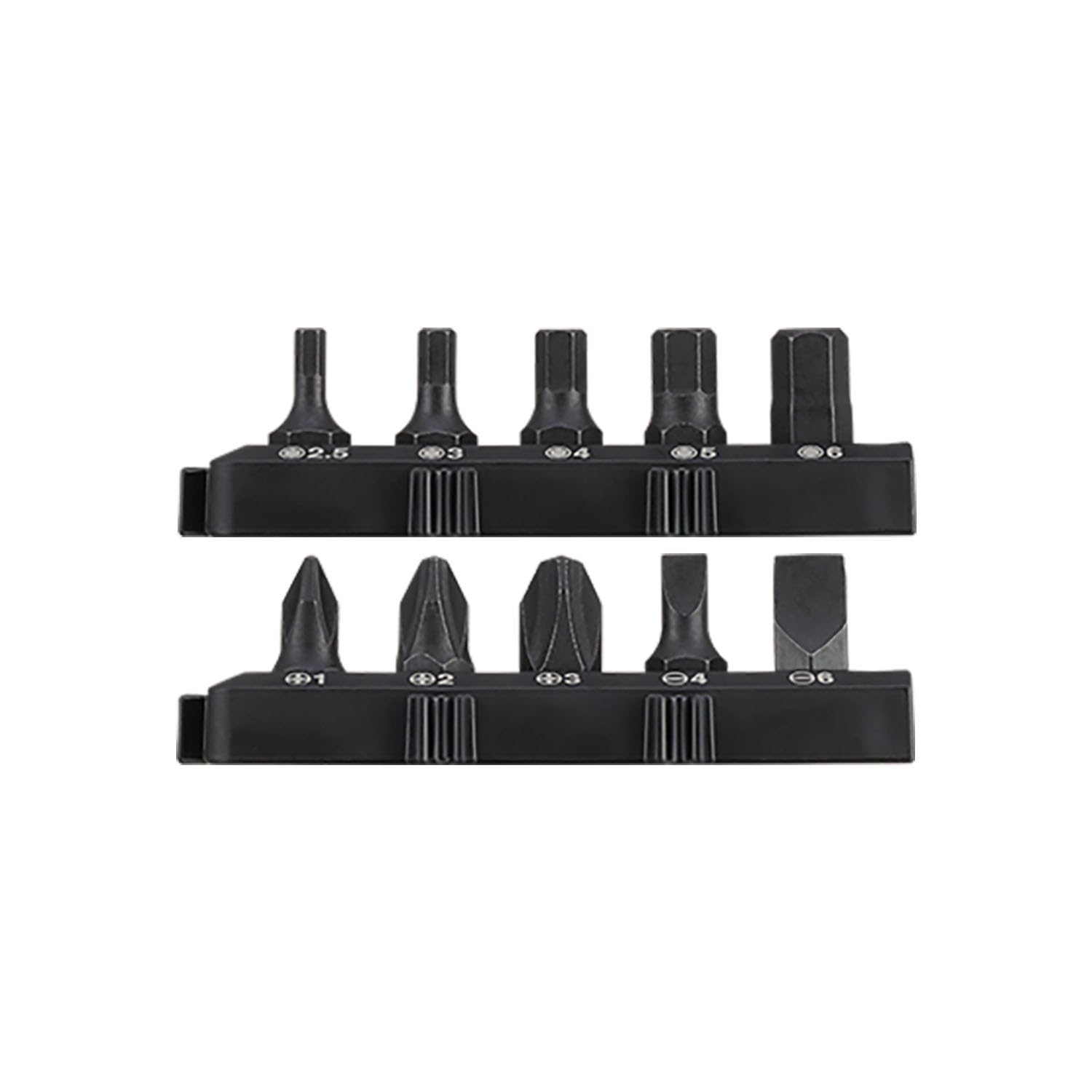 Vessel ブラック Td-Bs23 Bit Set, 10 Pieces, Plus/Minus/Hex +1,+2,+3,-4,-6,H2.5,H3,H4,H5,H6x18mm