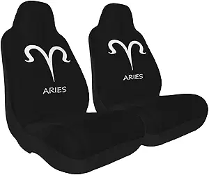 Aries Sign Car Seat Covers, Universal Fit for Auto Truck Van SUV, Easy Install 2 Pack