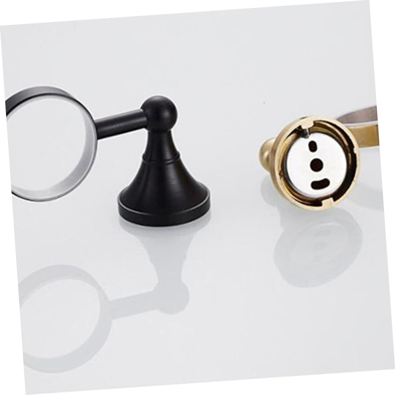 Genérico Soporte de Cepillo de Dientes de Cobre Negro Pared con Vaso Cerámico Rack de Almacenamiento para Baño Duradero y Elegante