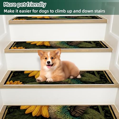 Tapis d'escalier antidérapant pour marche bois intérieur protection escalier 76cm