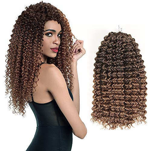 FASHION IDOL Passion Twist Hair 18 Inch Marlybob Crochet Hair 6 bundles Crochet Braiding Hair Extensions For Black Women (Ombre Light Auburn SOM27/30)