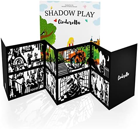 Shadow Play Educational Toy - Cinderella Story Shadow Theater, Montessori Preschool Learning Toys for Girls and Boys - Family Kids Bedtime Book - Birthday Anniversary 3 4 5 6 7 Year Old