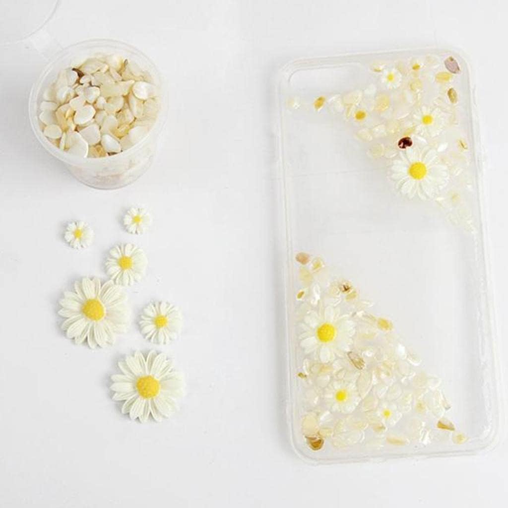 Fityle Wholesale 50 Pieces Resin Flowers Daisy Flatbacks Cabochon Embellishment for DIY Phone Case/Scrapbooking/Craft/Wedding Decoration/Hair Accessories : Everything Else