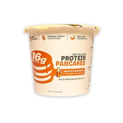 Beef Cakes Beef Collagen Protein Pancakes (12 Pack, Maple) – 16g Protein, Clean Ingredients, No Dairy or Seed Oils – High Protein Breakfast for Athletes