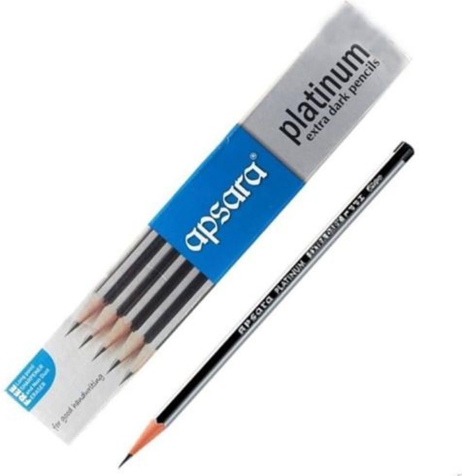 Apsara Extra Dark School Wooden Pencil HB Black + 2 Sharpener + 2 Erasers Lot (1 X 20)