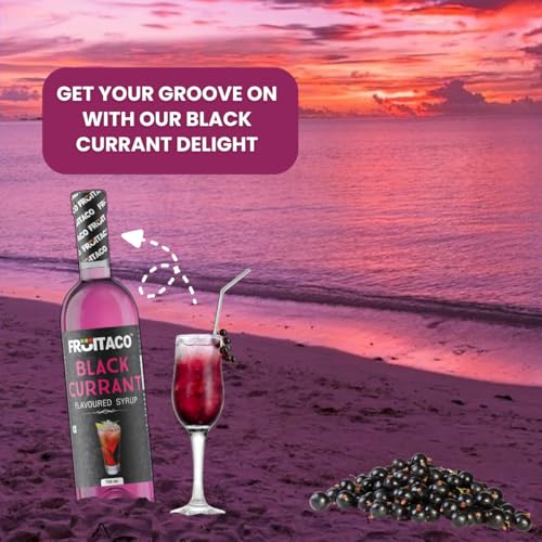 Image of Fruitaco Black Currant Syrup: Perfect Mixer For Enhancing Mocktails & Cocktails, Drinks, And Mojitos At Parties, Conveniently Packaged In A 750Ml Bottle For All Your Mixing Needs